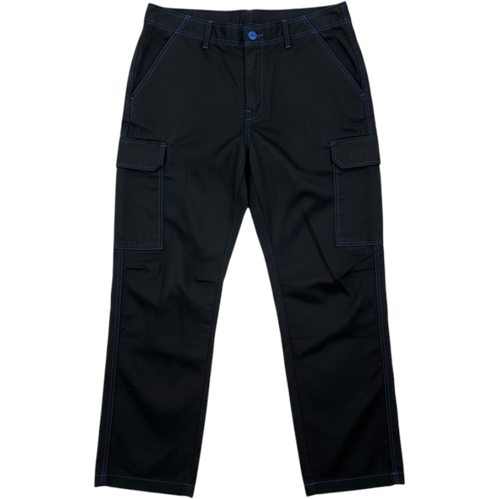 True Religion Cargo Pants Mens 36x32 Black Contrast Stitch Logo Pockets Casual
